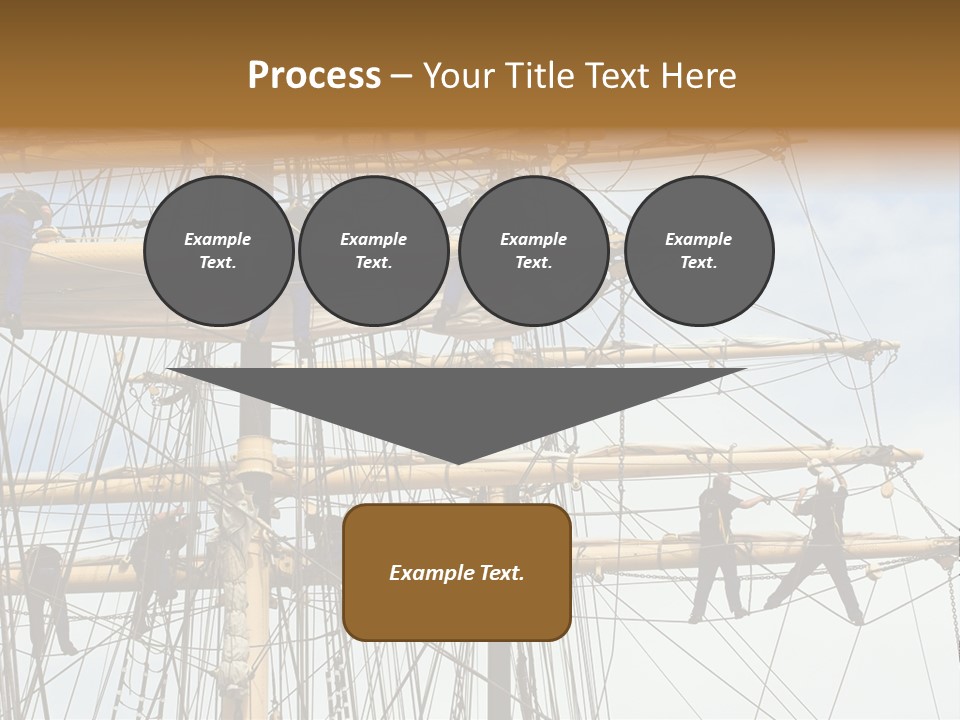 Sailors In The Mast Of An Ancient Teaching Ship, During The Tall Ships Race In Antwerp In 2006 PowerPoint Template
