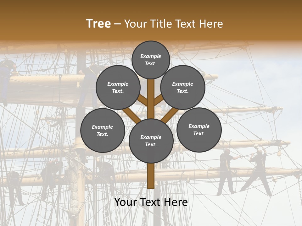 Sailors In The Mast Of An Ancient Teaching Ship, During The Tall Ships Race In Antwerp In 2006 PowerPoint Template