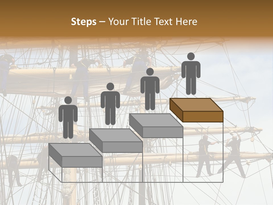 Sailors In The Mast Of An Ancient Teaching Ship, During The Tall Ships Race In Antwerp In 2006 PowerPoint Template