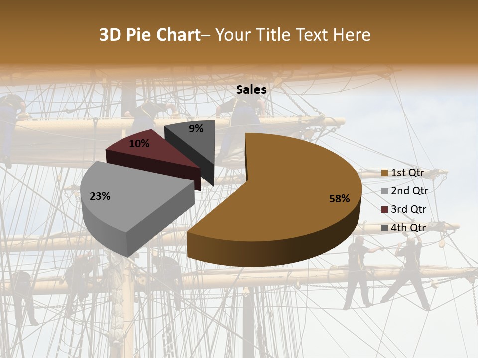 Sailors In The Mast Of An Ancient Teaching Ship, During The Tall Ships Race In Antwerp In 2006 PowerPoint Template