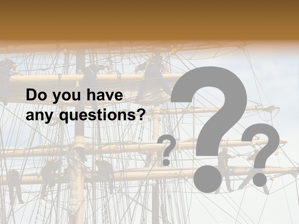 Sailors In The Mast Of An Ancient Teaching Ship, During The Tall Ships Race In Antwerp In 2006 PowerPoint Template