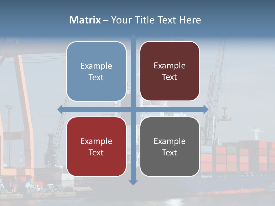 Container Ship Being Unloaded At Antwerp World Harbor (All Brand Names And Logos Have Been Removed) PowerPoint Template
