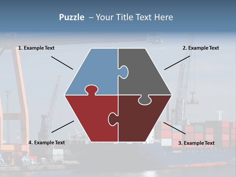 Container Ship Being Unloaded At Antwerp World Harbor (All Brand Names And Logos Have Been Removed) PowerPoint Template