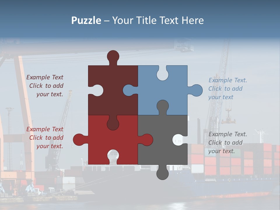 Container Ship Being Unloaded At Antwerp World Harbor (All Brand Names And Logos Have Been Removed) PowerPoint Template