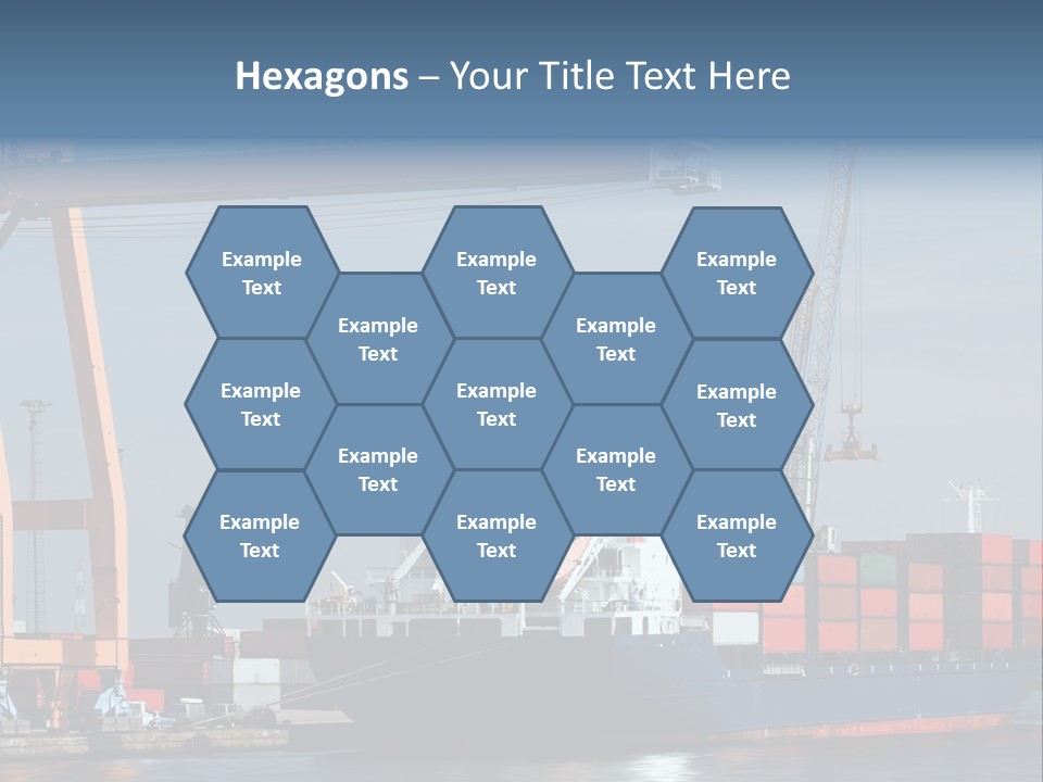 Container Ship Being Unloaded At Antwerp World Harbor (All Brand Names And Logos Have Been Removed) PowerPoint Template