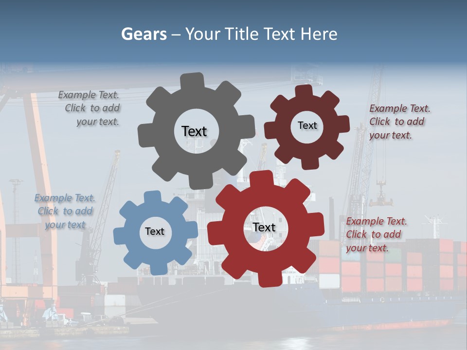 Container Ship Being Unloaded At Antwerp World Harbor (All Brand Names And Logos Have Been Removed) PowerPoint Template