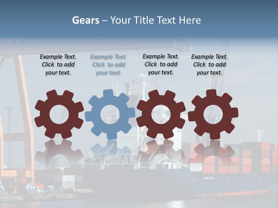 Container Ship Being Unloaded At Antwerp World Harbor (All Brand Names And Logos Have Been Removed) PowerPoint Template