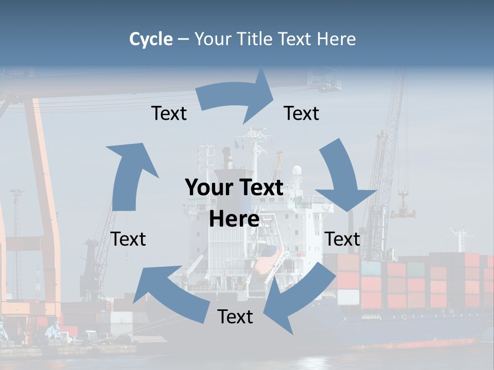Container Ship Being Unloaded At Antwerp World Harbor (All Brand Names And Logos Have Been Removed) PowerPoint Template