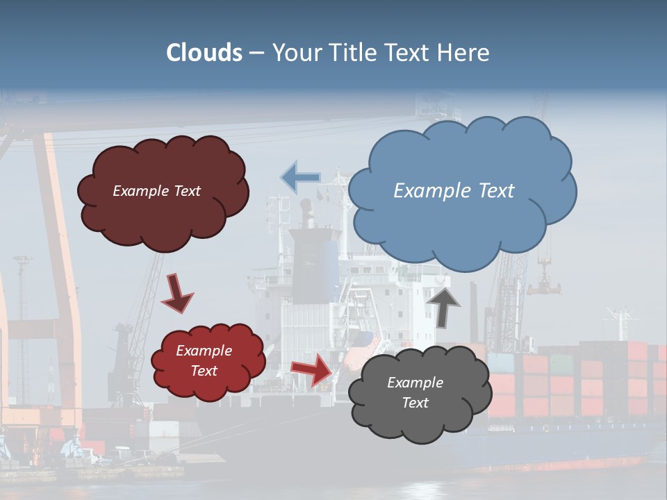 Container Ship Being Unloaded At Antwerp World Harbor (All Brand Names And Logos Have Been Removed) PowerPoint Template