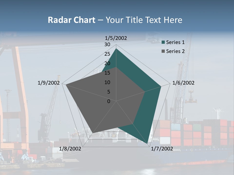 Container Ship Being Unloaded At Antwerp World Harbor (All Brand Names And Logos Have Been Removed) PowerPoint Template
