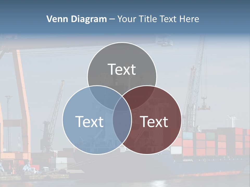 Container Ship Being Unloaded At Antwerp World Harbor (All Brand Names And Logos Have Been Removed) PowerPoint Template