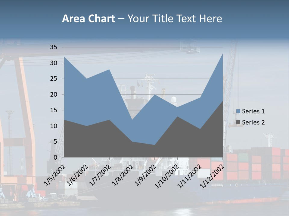 Container Ship Being Unloaded At Antwerp World Harbor (All Brand Names And Logos Have Been Removed) PowerPoint Template