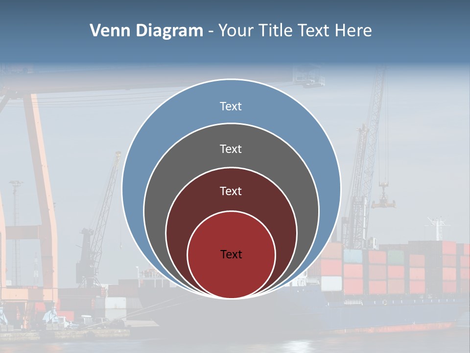 Container Ship Being Unloaded At Antwerp World Harbor (All Brand Names And Logos Have Been Removed) PowerPoint Template