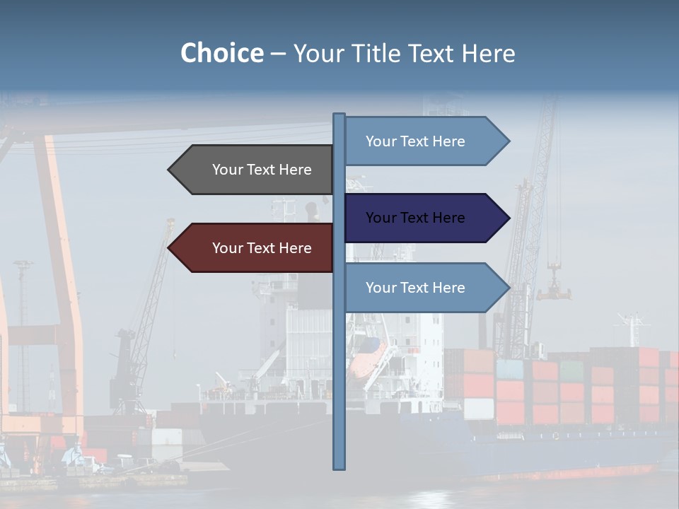 Container Ship Being Unloaded At Antwerp World Harbor (All Brand Names And Logos Have Been Removed) PowerPoint Template