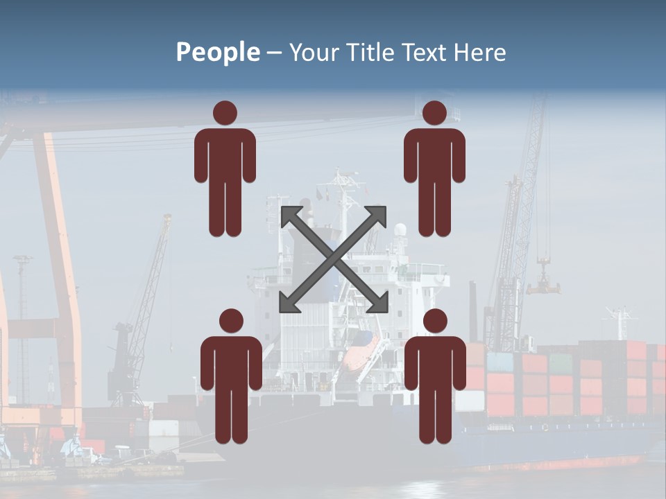 Container Ship Being Unloaded At Antwerp World Harbor (All Brand Names And Logos Have Been Removed) PowerPoint Template