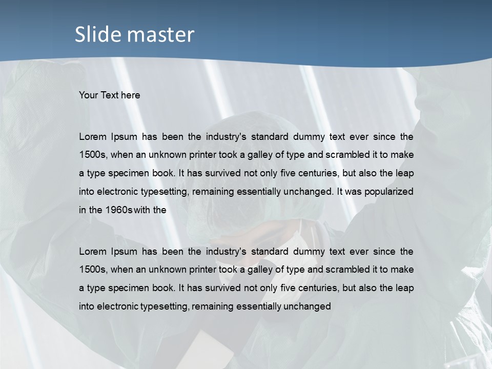 Scientist Working In Laboratory, Chemistry Related Or Medical Design PowerPoint Template