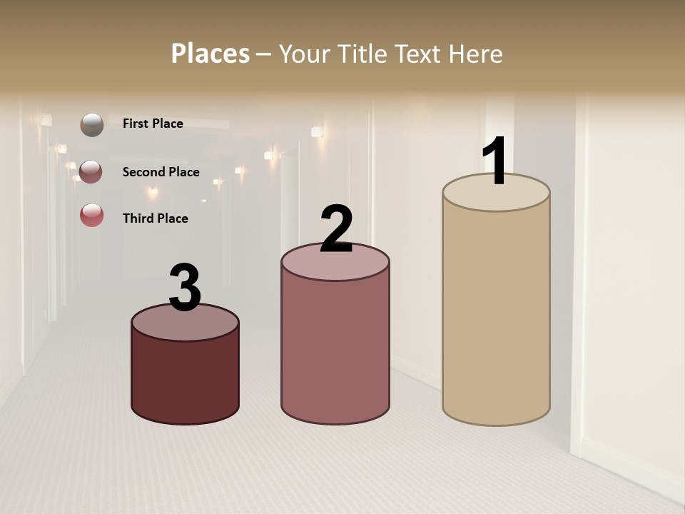 A Long Hallway With A Light On The Ceiling PowerPoint Template