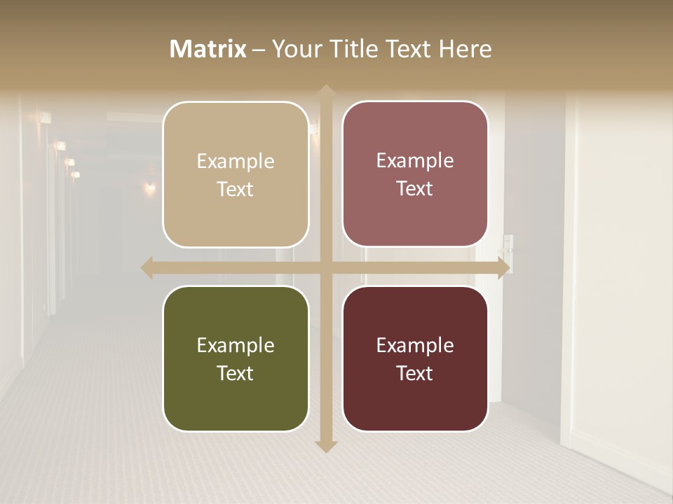 A Long Hallway With A Light On The Ceiling PowerPoint Template