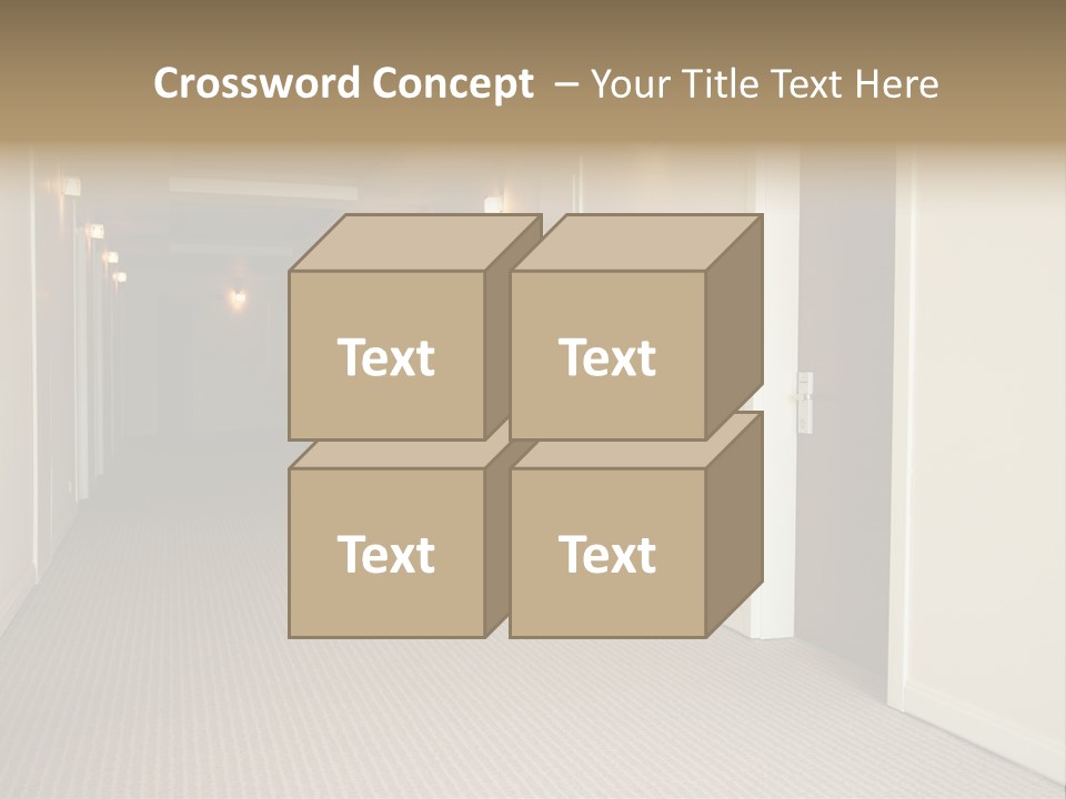A Long Hallway With A Light On The Ceiling PowerPoint Template