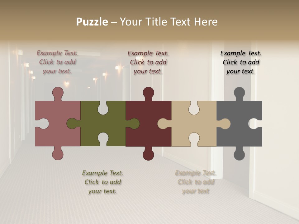 A Long Hallway With A Light On The Ceiling PowerPoint Template