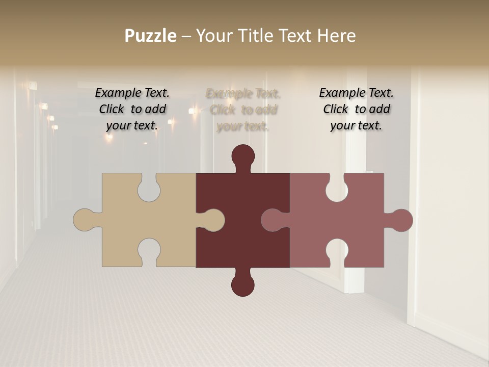 A Long Hallway With A Light On The Ceiling PowerPoint Template