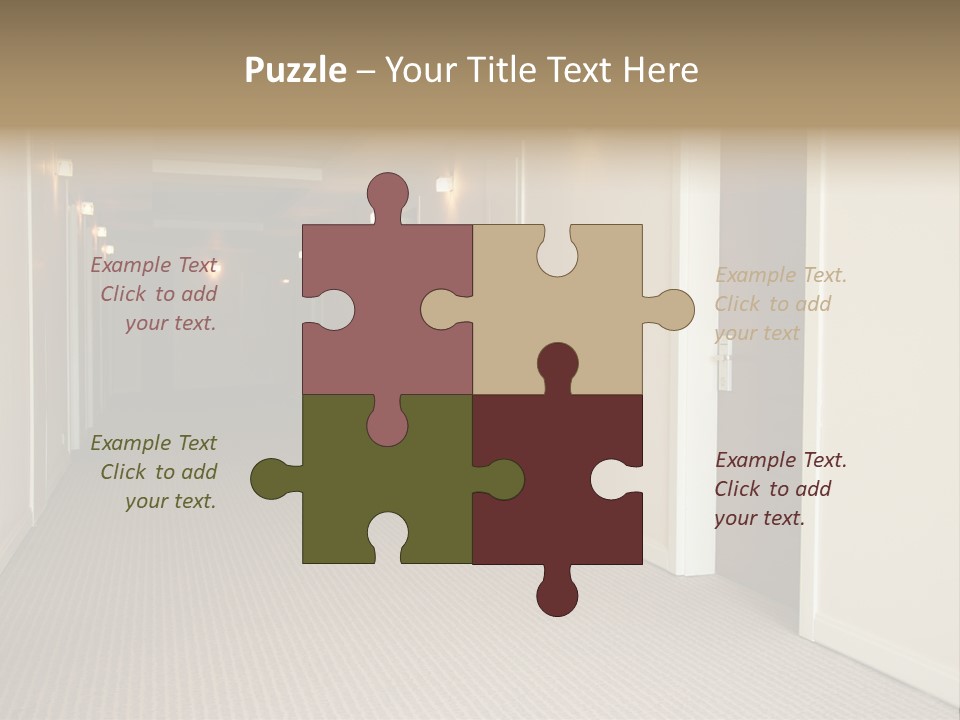 A Long Hallway With A Light On The Ceiling PowerPoint Template