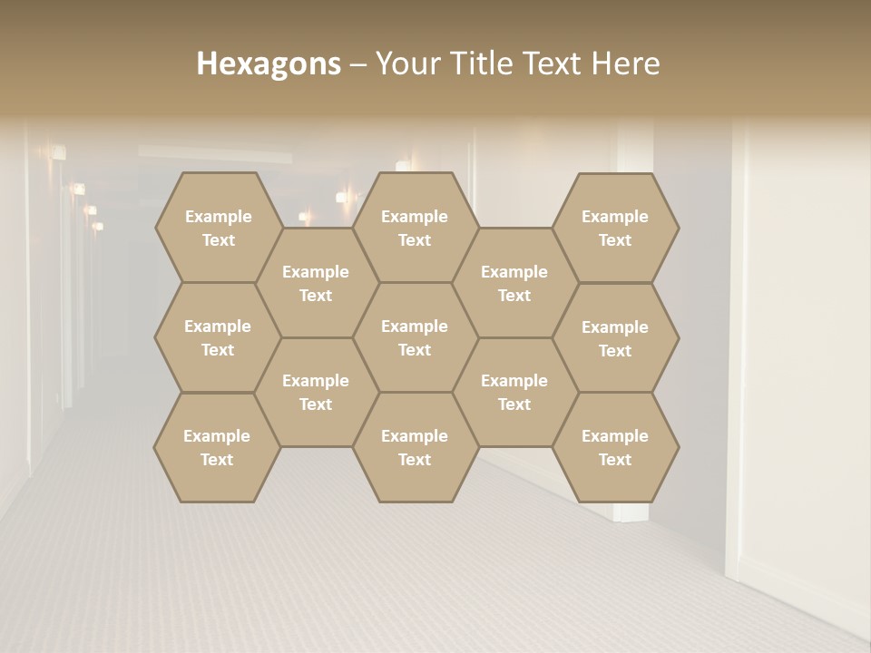 A Long Hallway With A Light On The Ceiling PowerPoint Template