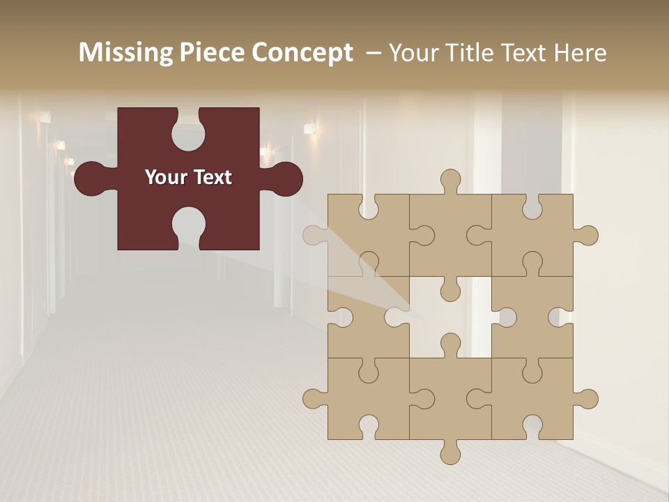 A Long Hallway With A Light On The Ceiling PowerPoint Template