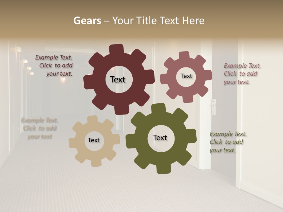 A Long Hallway With A Light On The Ceiling PowerPoint Template