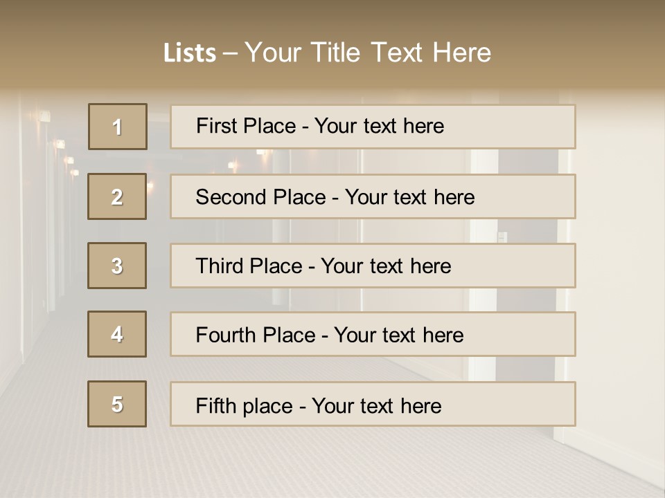 A Long Hallway With A Light On The Ceiling PowerPoint Template