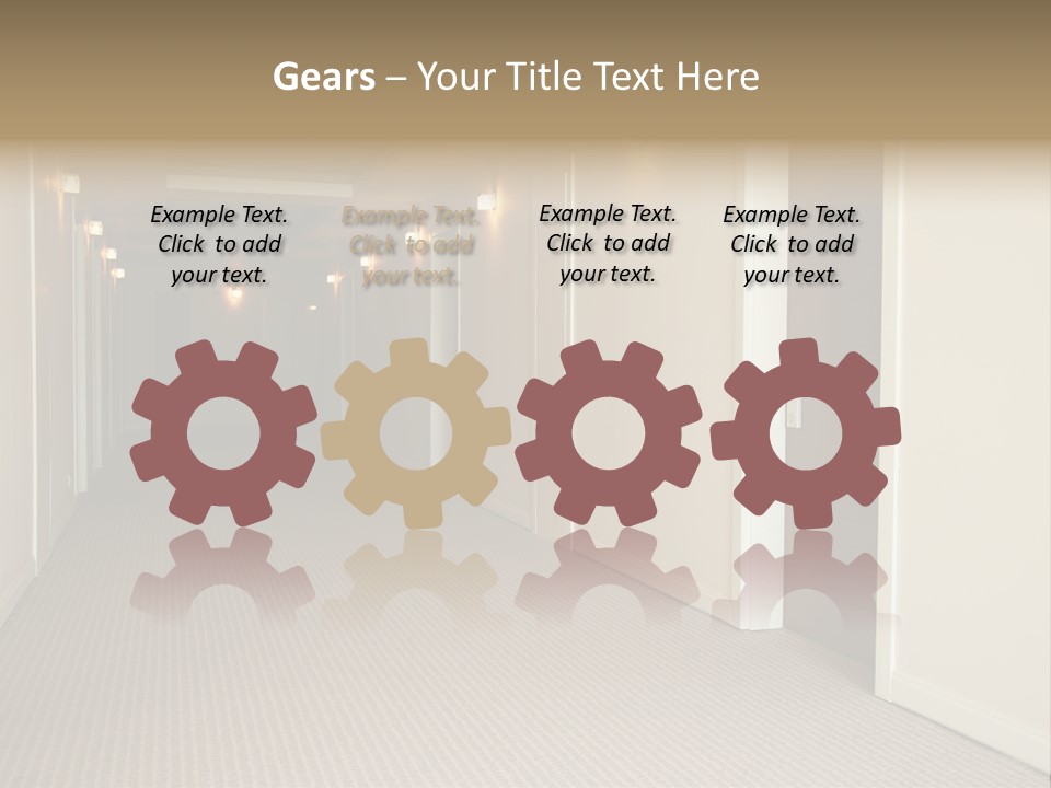 A Long Hallway With A Light On The Ceiling PowerPoint Template