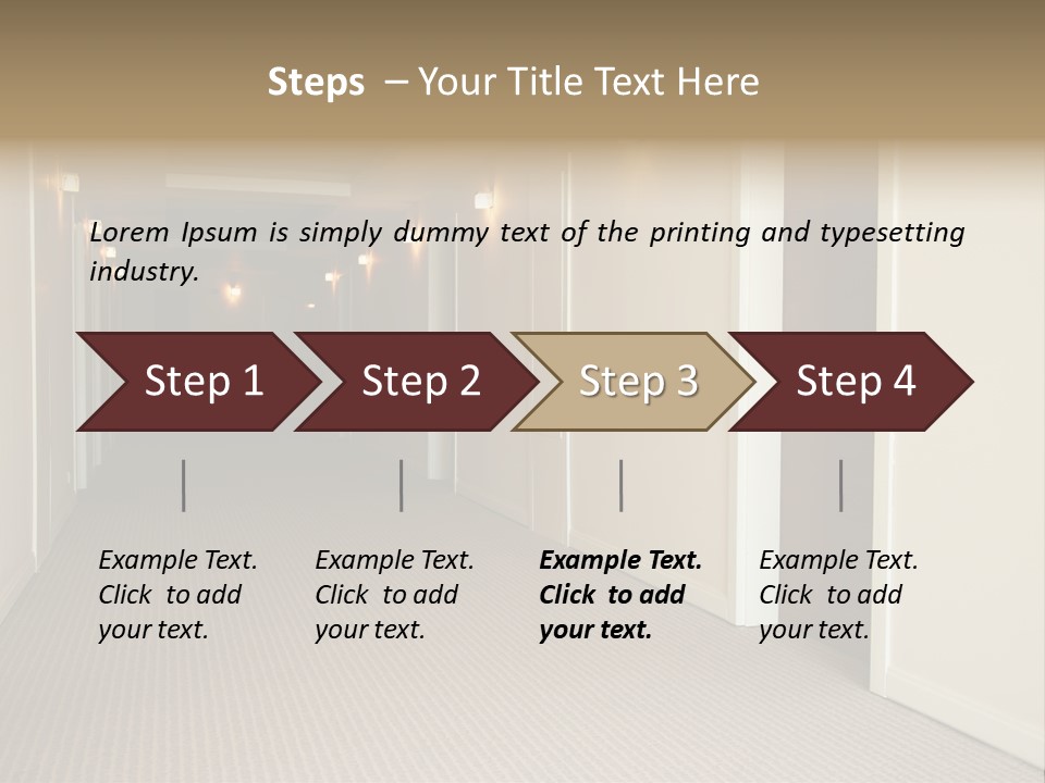 A Long Hallway With A Light On The Ceiling PowerPoint Template