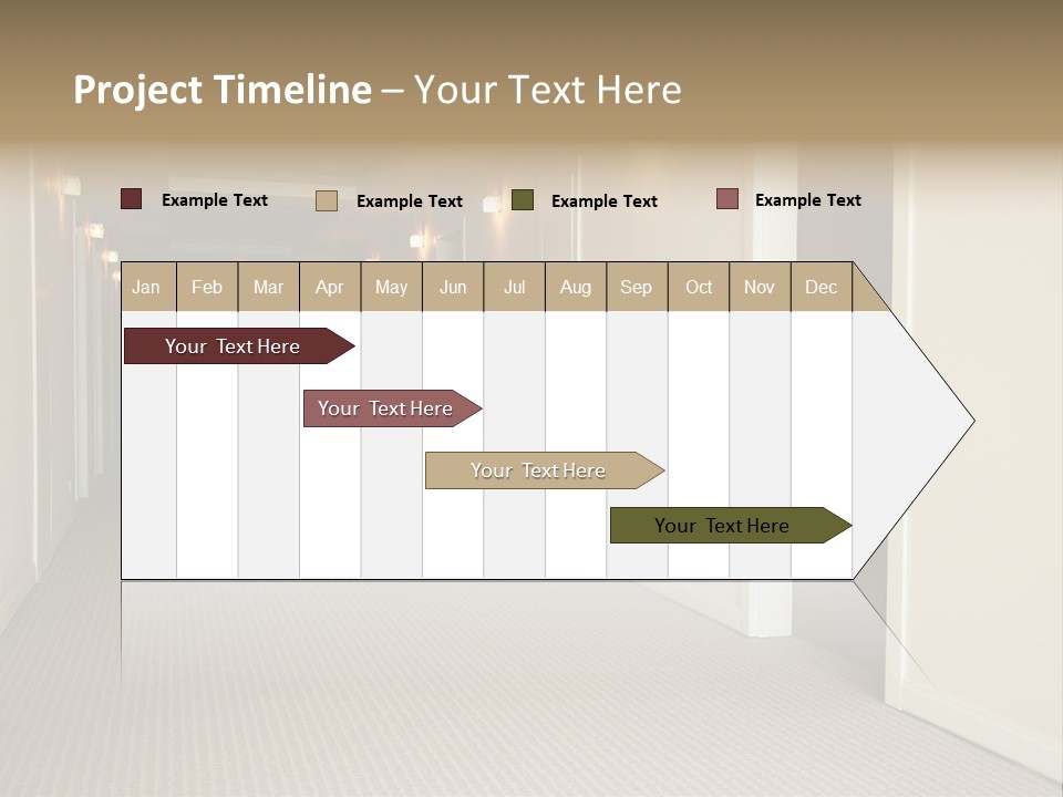 A Long Hallway With A Light On The Ceiling PowerPoint Template