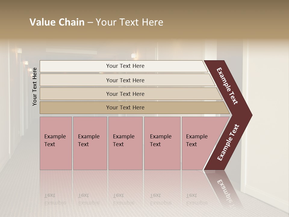 A Long Hallway With A Light On The Ceiling PowerPoint Template