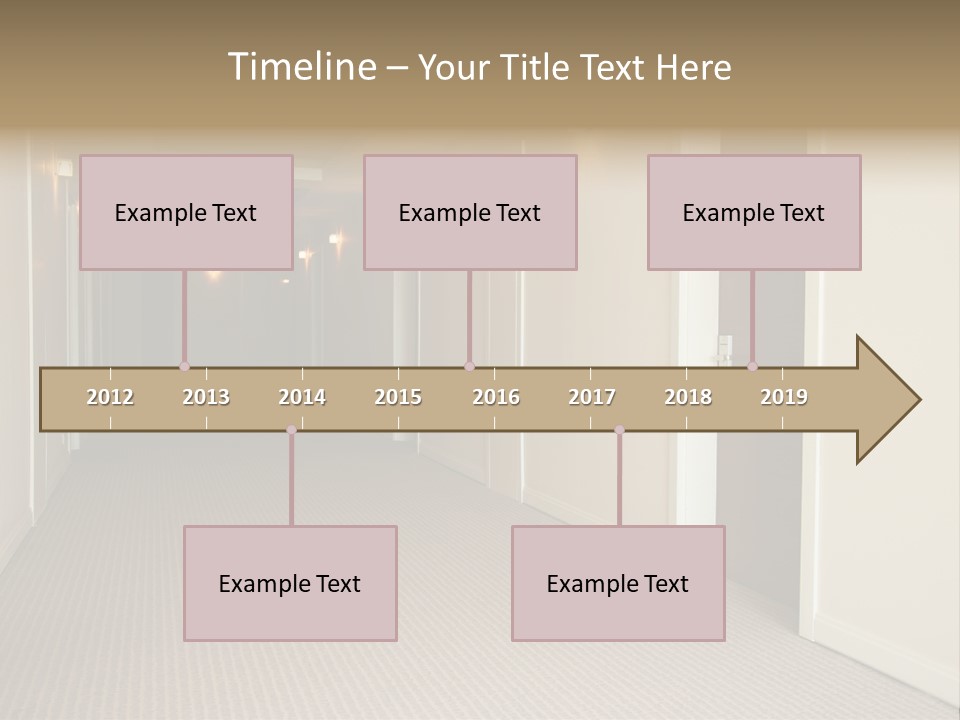 A Long Hallway With A Light On The Ceiling PowerPoint Template