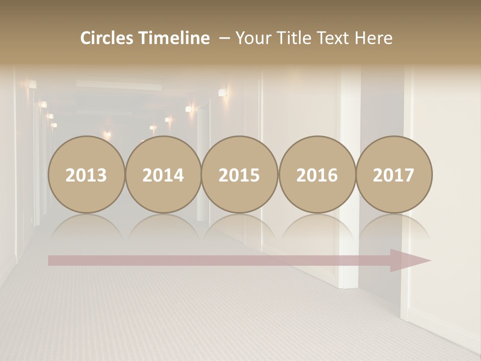 A Long Hallway With A Light On The Ceiling PowerPoint Template