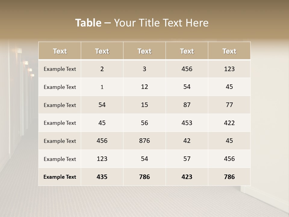 A Long Hallway With A Light On The Ceiling PowerPoint Template