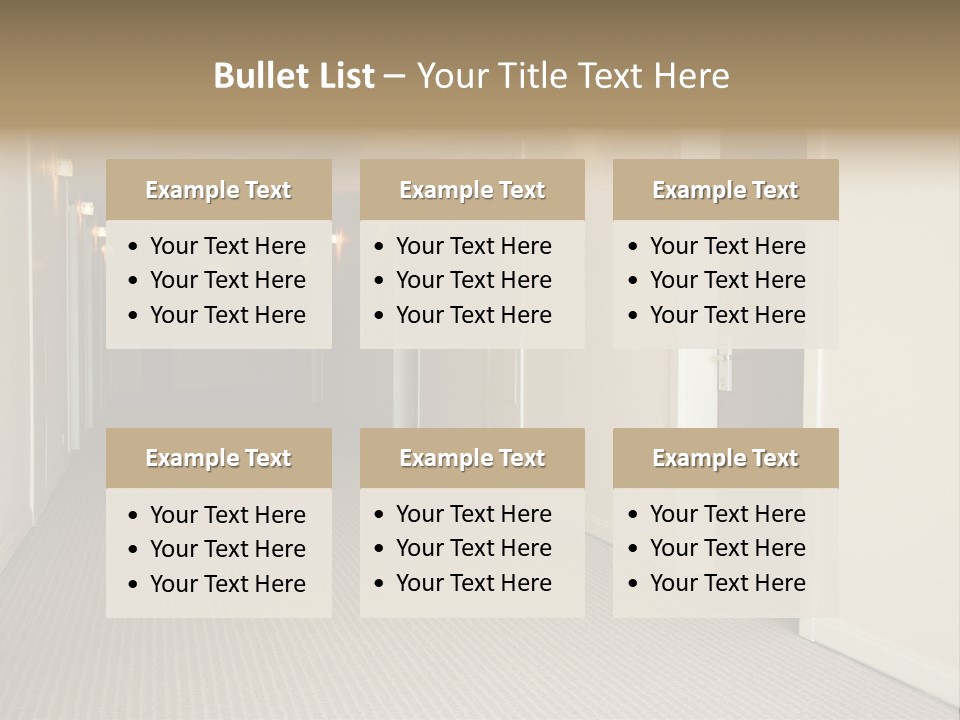 A Long Hallway With A Light On The Ceiling PowerPoint Template