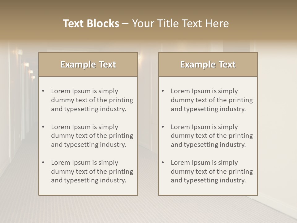 A Long Hallway With A Light On The Ceiling PowerPoint Template