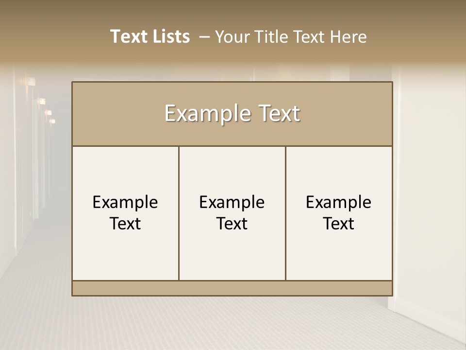 A Long Hallway With A Light On The Ceiling PowerPoint Template