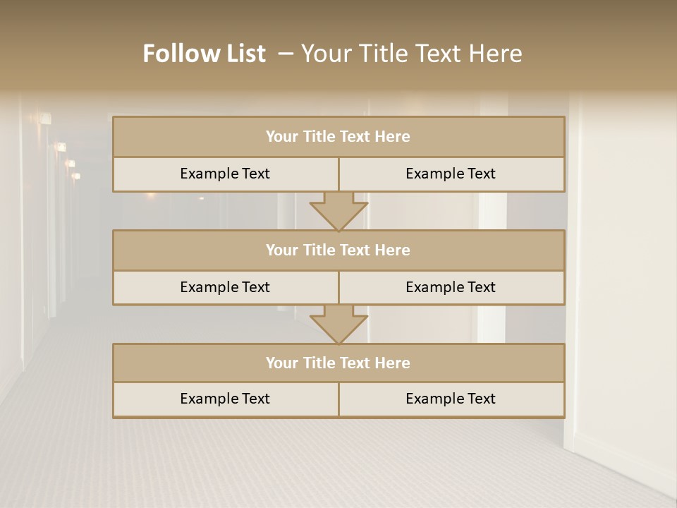 A Long Hallway With A Light On The Ceiling PowerPoint Template