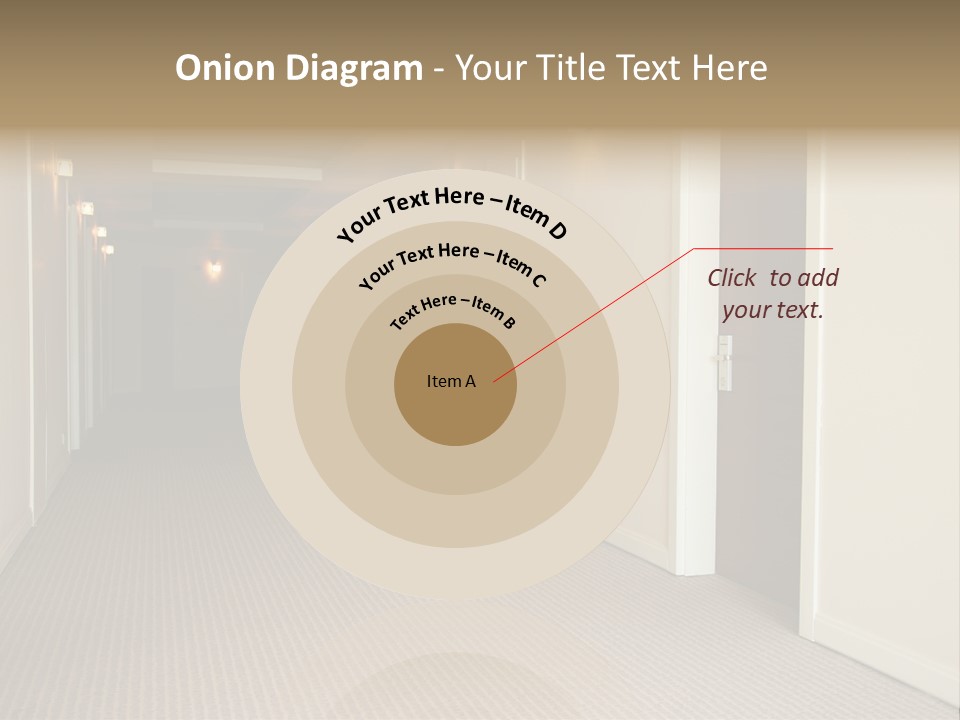 A Long Hallway With A Light On The Ceiling PowerPoint Template