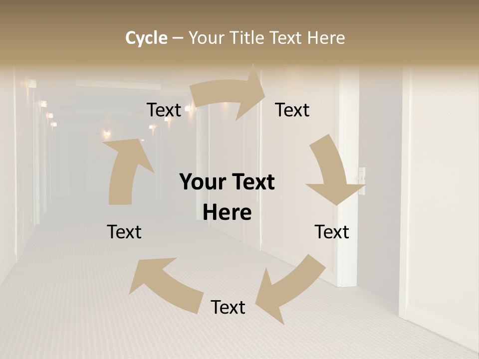 A Long Hallway With A Light On The Ceiling PowerPoint Template