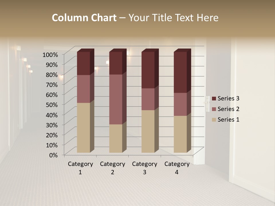 A Long Hallway With A Light On The Ceiling PowerPoint Template