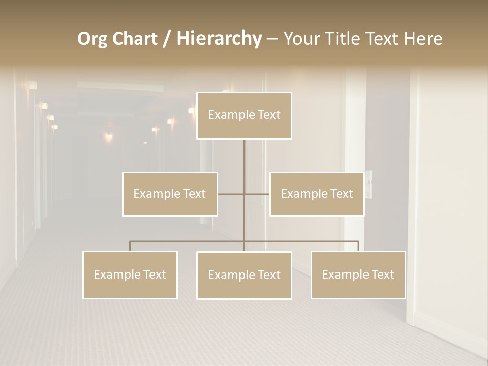 A Long Hallway With A Light On The Ceiling PowerPoint Template