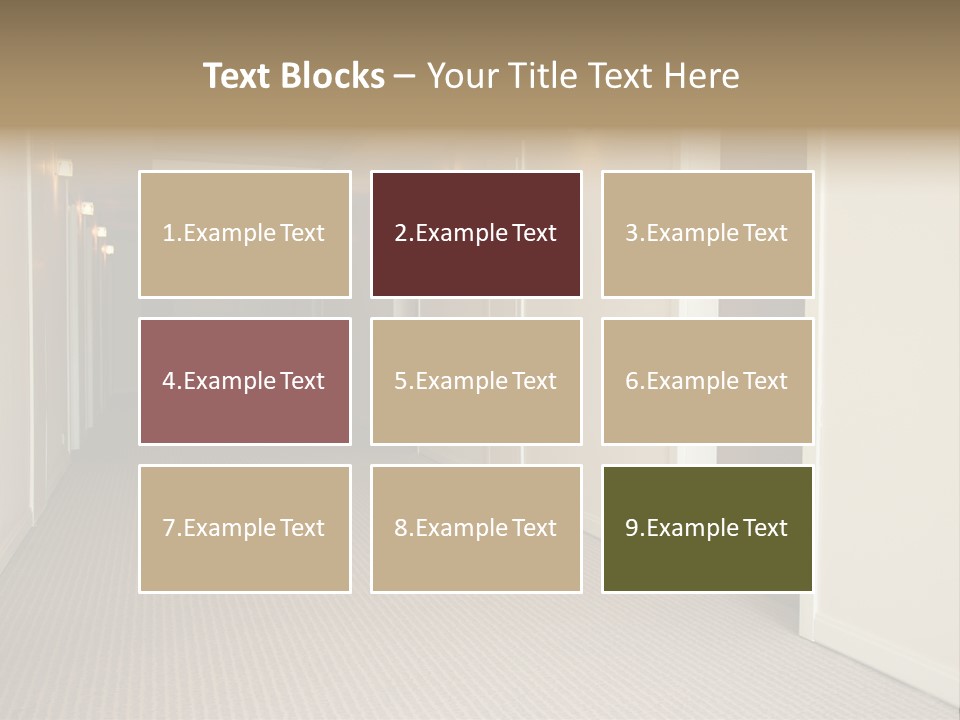 A Long Hallway With A Light On The Ceiling PowerPoint Template