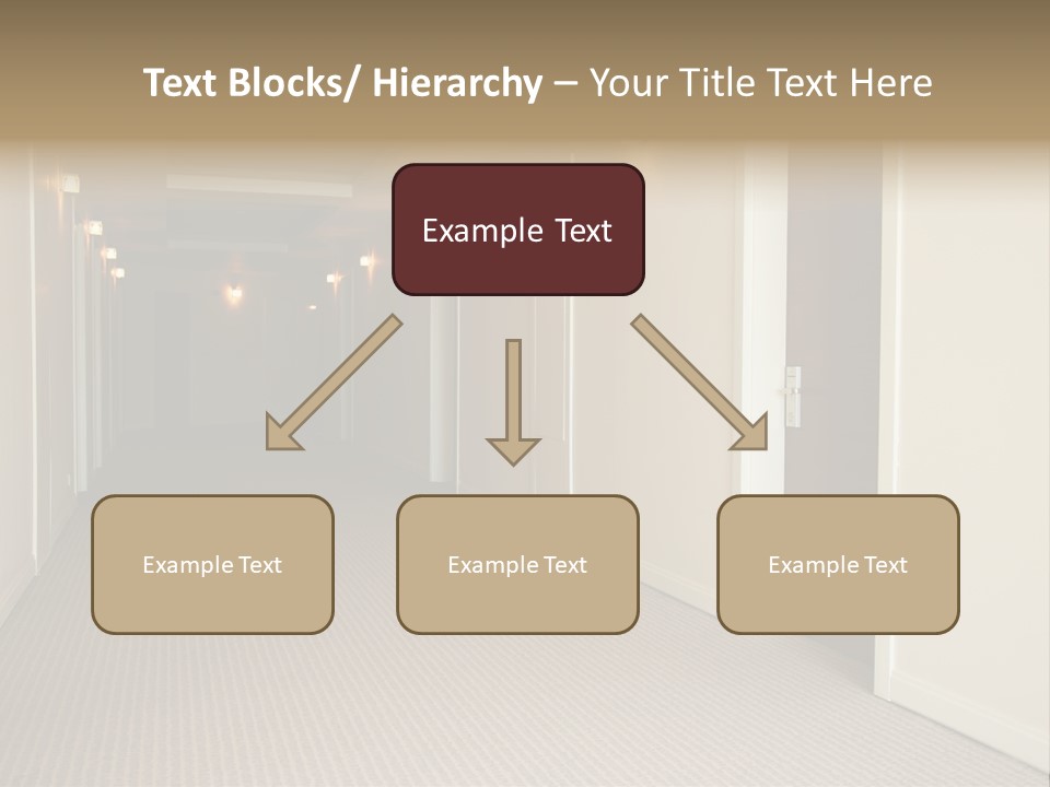 A Long Hallway With A Light On The Ceiling PowerPoint Template
