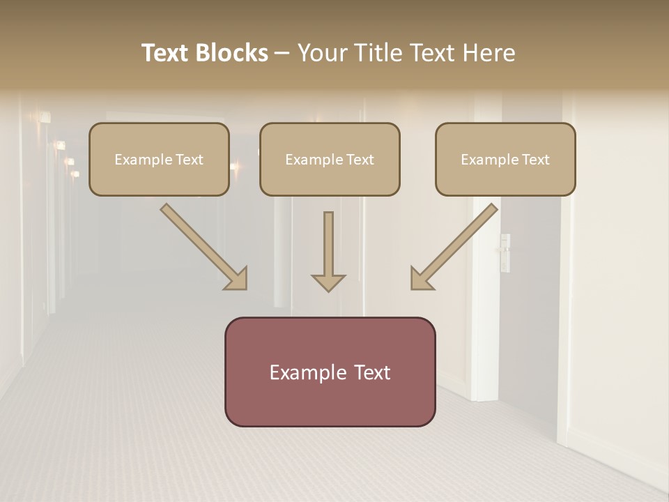 A Long Hallway With A Light On The Ceiling PowerPoint Template