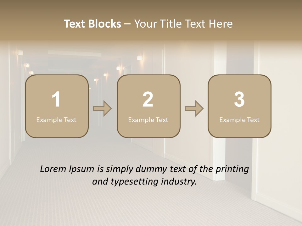 A Long Hallway With A Light On The Ceiling PowerPoint Template