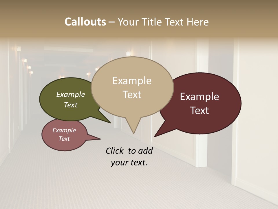 A Long Hallway With A Light On The Ceiling PowerPoint Template